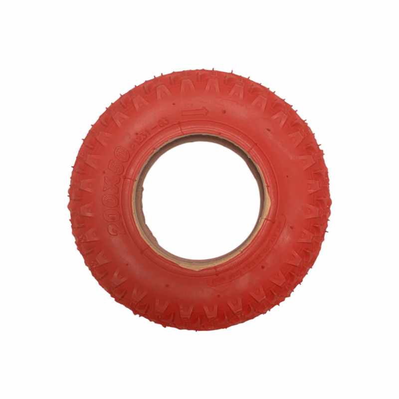 Pneu 200mm / 8 Pouces Off-Road à Crampons Rouge