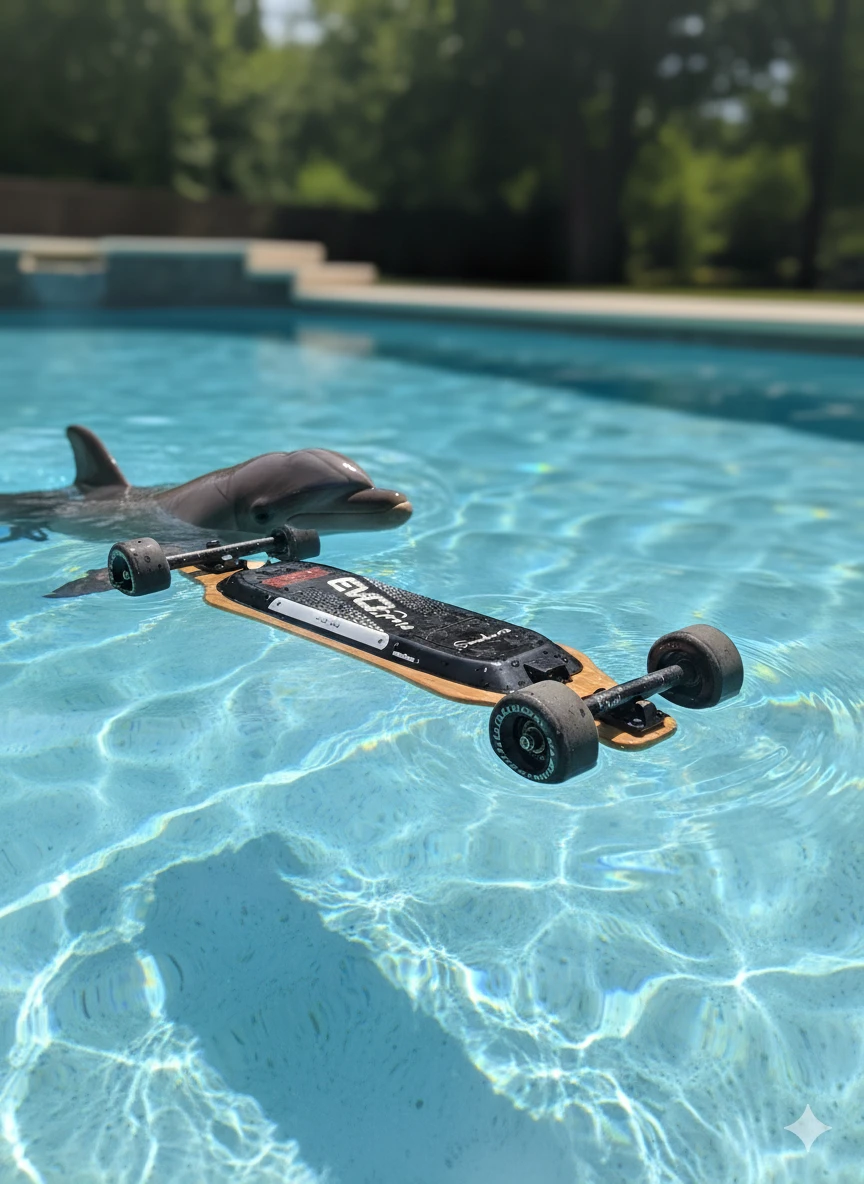 E-skate Evo Spirit numa piscina