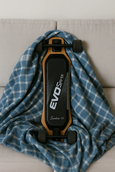 E-skate Evo Spirit sob uma manta