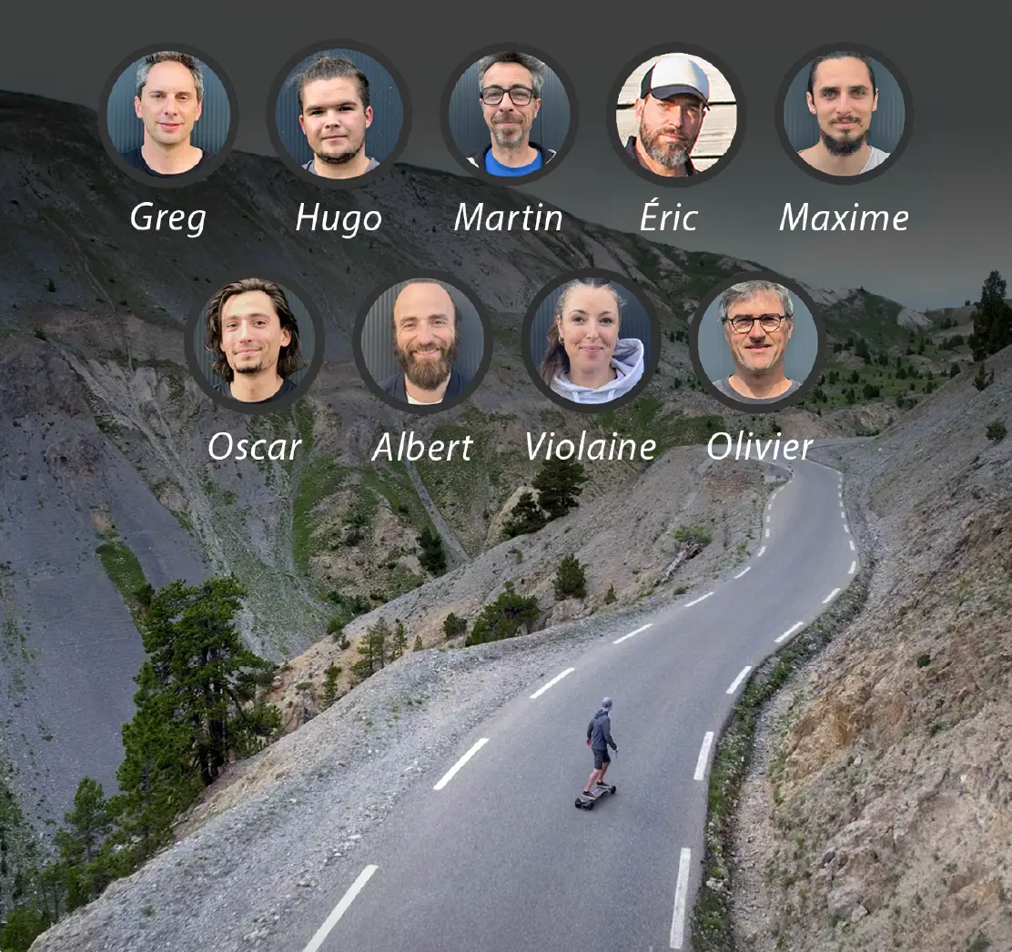 Team Evo-Spirit en session ride skate électrique tout-terrain